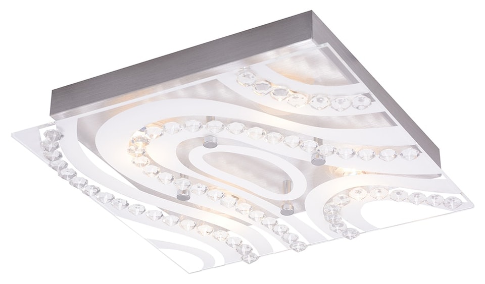 image 1 of Modern LED Bathroom Light with Clear-Frosted Glass Plate | Silver