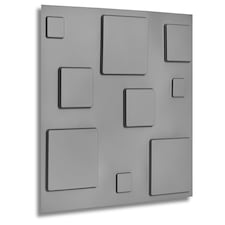 NOVECRAFTO 3D Geometric Wall Panels – Matt White Squares Design – 6 PVC Sheets – 1.5m² (16.15sqft) – Interior Cladding Wall Tile Effect | White