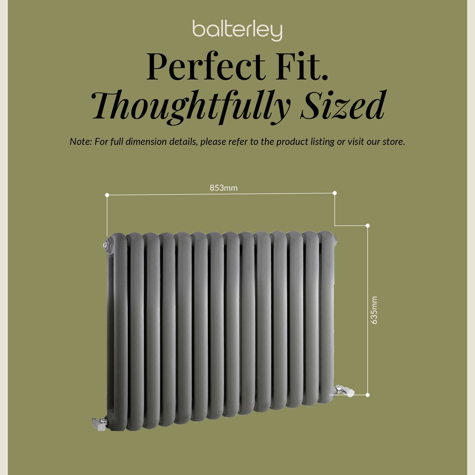 image 1 of Balterley Aspire Horizontal Double Panel Radiator | Grey | Anthracite | 1