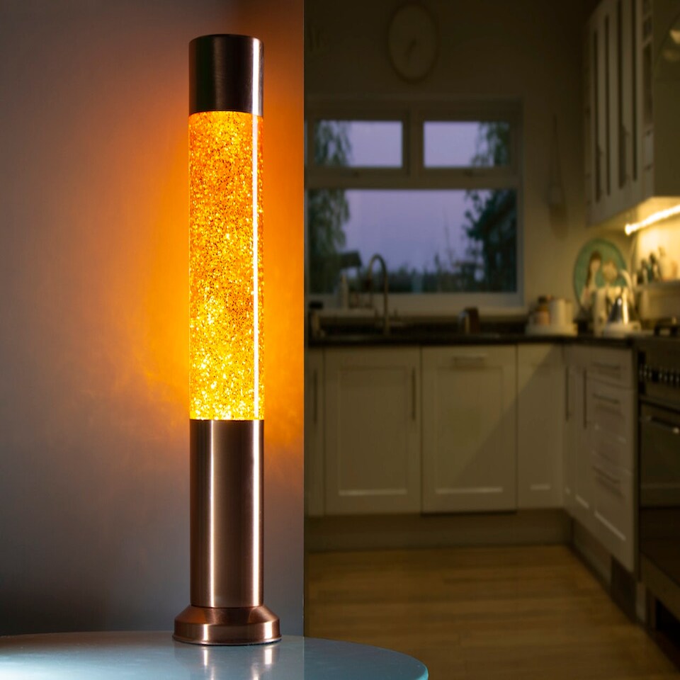 image 1 of Nova Copper Glitter Lamp Gold