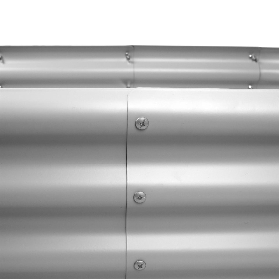 image 1 of Harbour Housewares Rounded Galvanised Steel Raised Garden Beds - 120cm x 60cm - Silver - Pack of 2