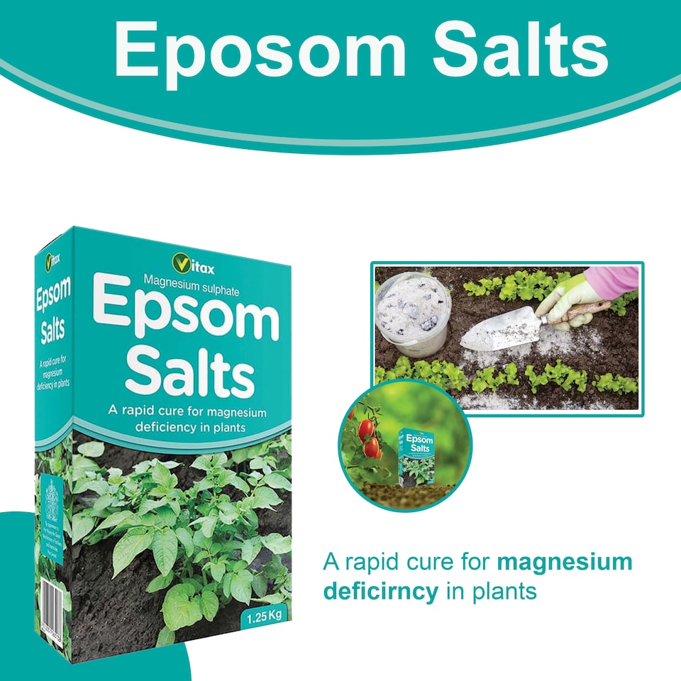 image 1 of Vitax Epsom Salts 1.25kg Fast Acting Magnesium Feed for Gardens & Houseplants