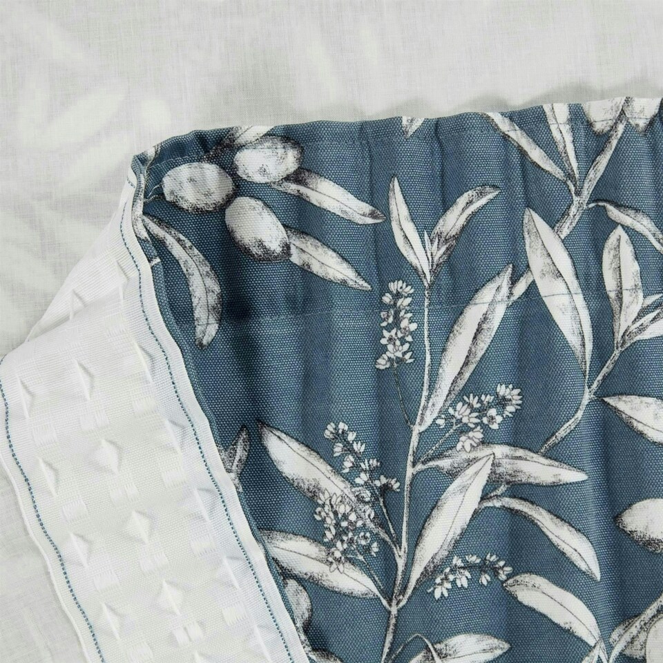 image 1 of Aviary Pencil Pleat Curtains - Blue - 117cm x 229cm
