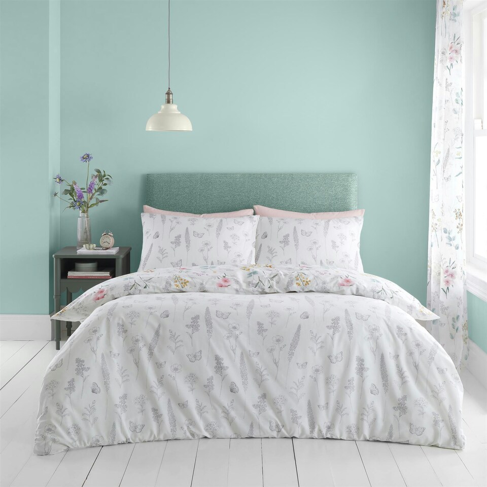 image 1 of Catherine Lansfield Emilia White Duvet Cover Set White | King