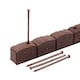 image 1 of Recycled Rubber Roman Stone Garden Border 1.2m - Brown - Pack of 18 | Brown | 18 pack