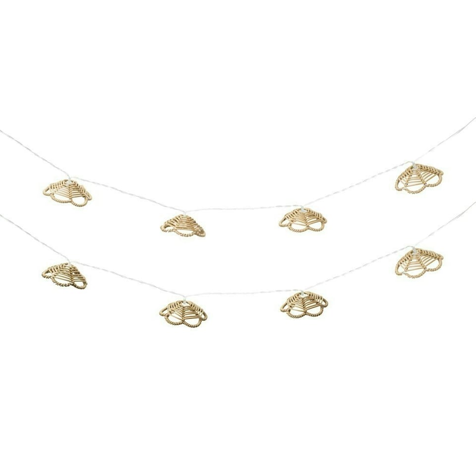 image 1 of ValueLights 10 x Battery Operated Outdoor Rattan Flower Garden String Lights