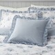 image 5 of Catherine Lansfield Lucie Floral Frill Blue Filled Cushion Blue | 45x45cm