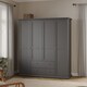 image 8 of Paris Wardrobe with 4 Doors and 2 Drawers in Matt Grey
