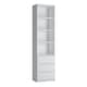 image 1 of Fribo Tall Narrow 3 Drawer Bookcase in White