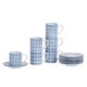 image 1 of Nicola Spring 12 Piece Hand-Printed Espresso Cup & Saucer Set - 65ml - Navy