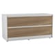 image 1 of URBNLIVING 4 Drawer Wide Chest Of Drawers Bedroom Storage Unit | Multi | White Carcass + Oak Drawers