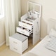 image 2 of HOMCOM Two-Piece Dressing Table Vanity Desk with Mirror and Cushioned Stool | White | White