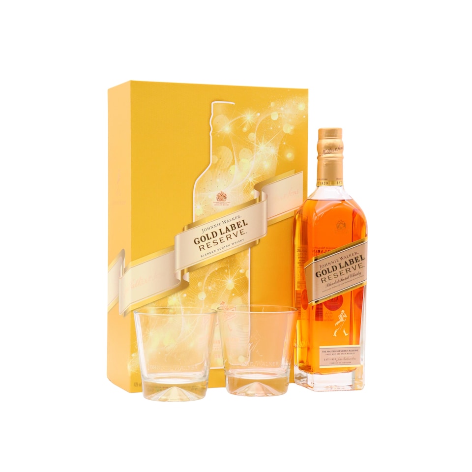 image 1 of Johnnie Walker - Gold Label Reserve 200th Anniversary Whisky Glass Pack | Multi | Johnnie Walker - Gold Label Reserve 200th Anniversary - Whisky 70cl 40% ABV Glass Pack | 1