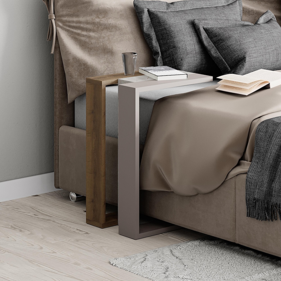 image 1 of Decortie Muju Sofa Side Table 30x40x57cm Dark Oak Effect