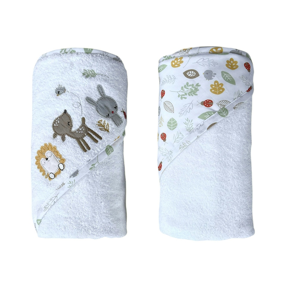 image 1 of Silver Cloud Treetops Hooded Cuddle Robes Pack of Two N/A