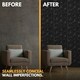 image 6 of NOVECRAFTO Diamond Effect 3D Wall Panels – 6 Sheets Covering 1.5 sqm (16.15 sqft) – Matte Interior PVC Cladding Tiles – 19.6"x19.6" Diamond Design Black
