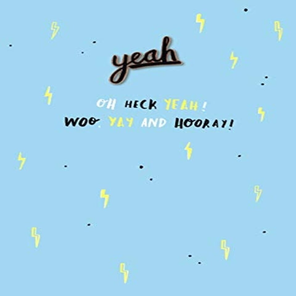 image 1 of Hotchpotch Oh Heck Yeah! Woo Yay and Hooray! Card with Enamel 'Yeah' Pin