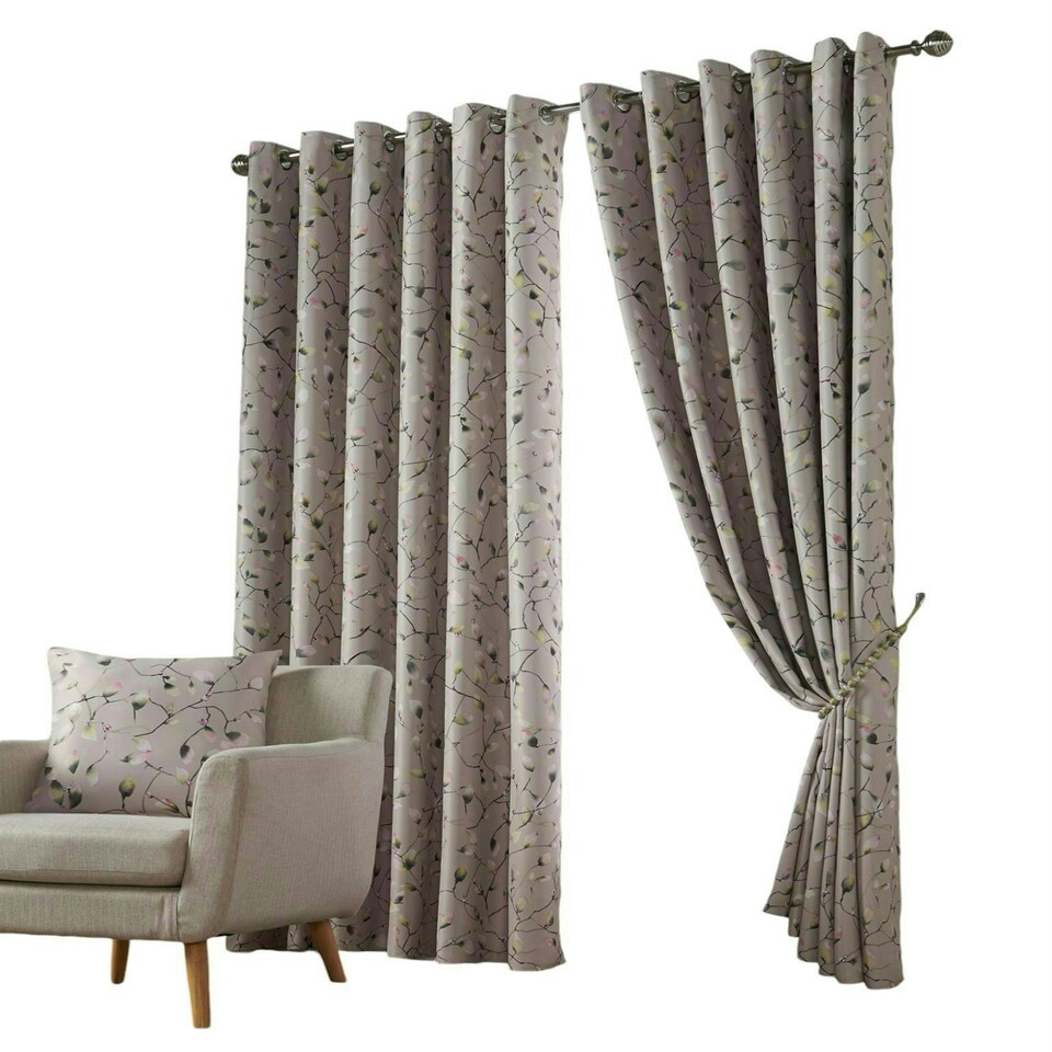 image 1 of Blossom Bud Eyelet Blockout Curtains - Pink - 167 cm x 229 cm