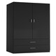 image 6 of 2-Door 2-Drawer Wardrobe Grey | Unit Colour: Grey