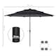 image 7 of Outsunny 3-Tier Garden Parasol w/ Solar LED Lights, Tilt, Crank Handle 