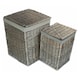 image 1 of Set of 2 Antique Wash Square Laundry Basket with Grey Sage Lining | Grey | Grey