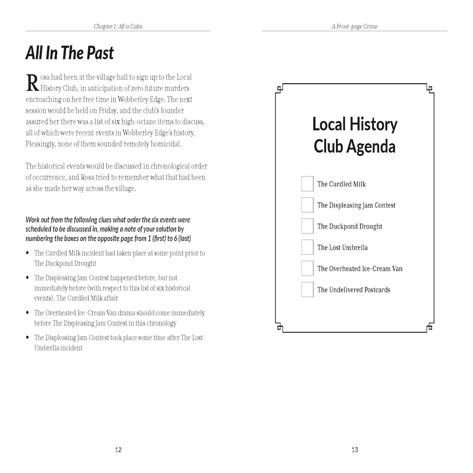 image 1 of The Murder Mystery Club Puzzle Book: A Front-page Crime