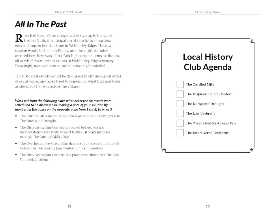 image 1 of The Murder Mystery Club Puzzle Book: A Front-page Crime