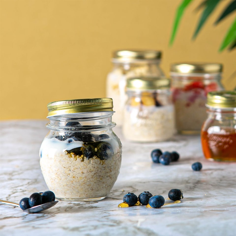 image 1 of Bormioli Rocco Quattro Stagioni Glass Storage Jars - 300ml - Pack of 3