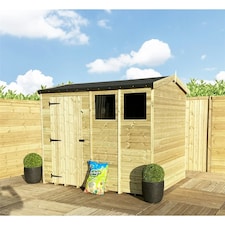 6 x 4 Reverse Pressure Treated Tongue And Groove Single Door Apex Shed - 1 Window + High Eaves (6' x 4') / (6ft x 4ft) (6x4)