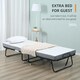 image 4 of HOMCOM Folding Bed with 10cm Mattress, Portable Foldable Guest Bed with Wheels