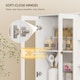 image 6 of HOMCOM 172 cm Tall Kitchen Cupboard, Pantry Storage Cabinet with Tempered Glass Doors and Soft-Close Hinges, Freestanding Kitchen Cabinet with Adjustable Shelves and 6 Open Shelves, White | White | White