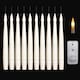 image 2 of Set of 10 15cm Floating White LED Battery Candles in Warm White with Remote Control