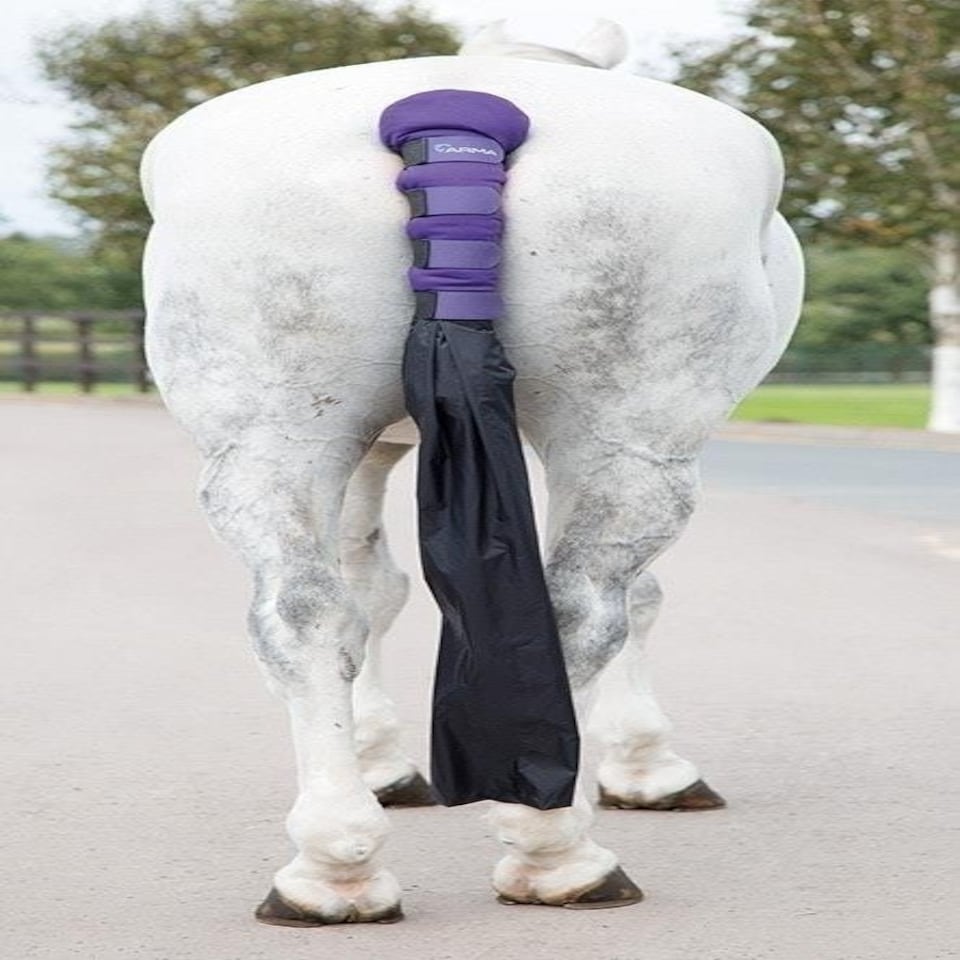 image 1 of Shires Padded Tail Guard With Bag Blue | Colour: Navy Blue
Size: One Size