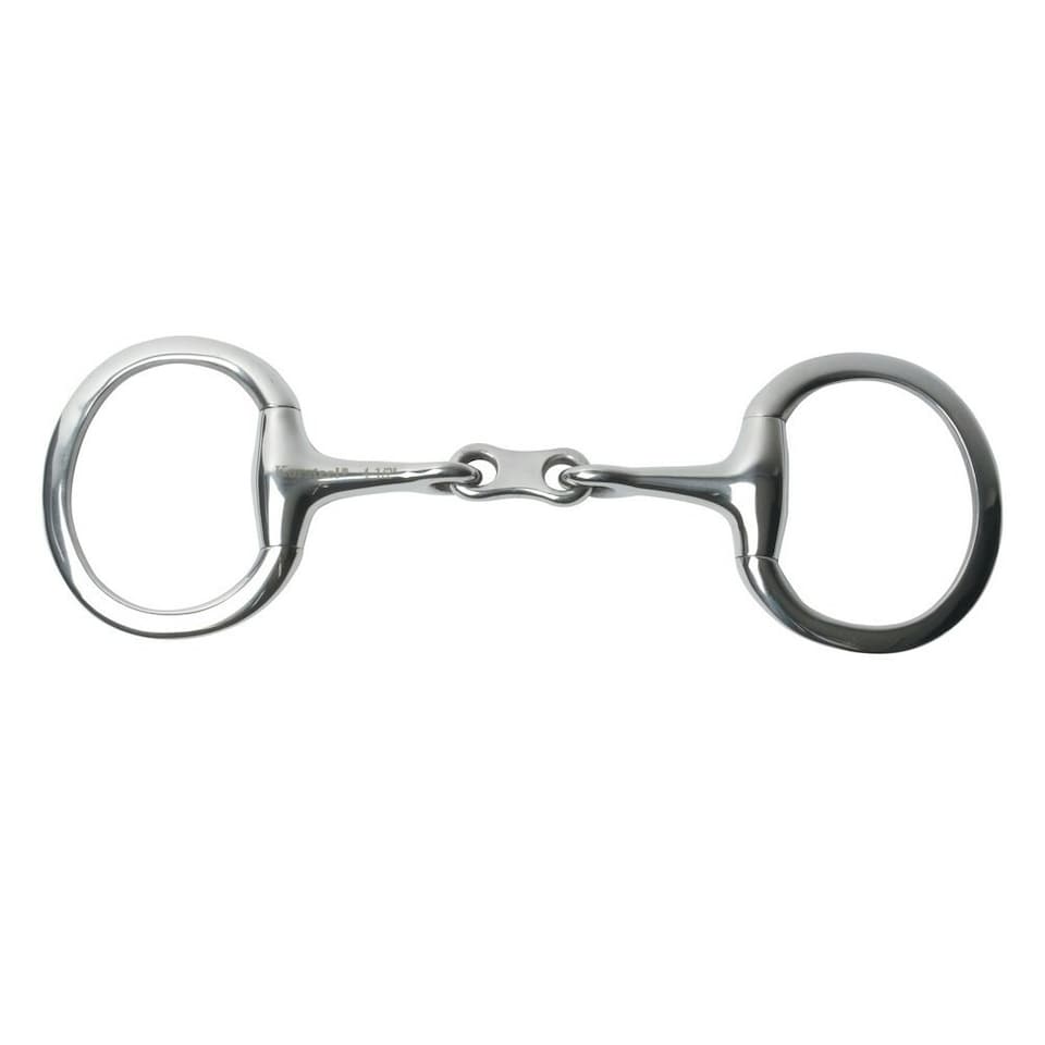 Korsteel Stainless Steel French Link Eggbutt Snaffle Bit - Silver - 6in