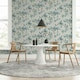 image 4 of Arthouse Oriental Floral Birds Wallpaper - Grey/Blue - 10m x 53cm Grey