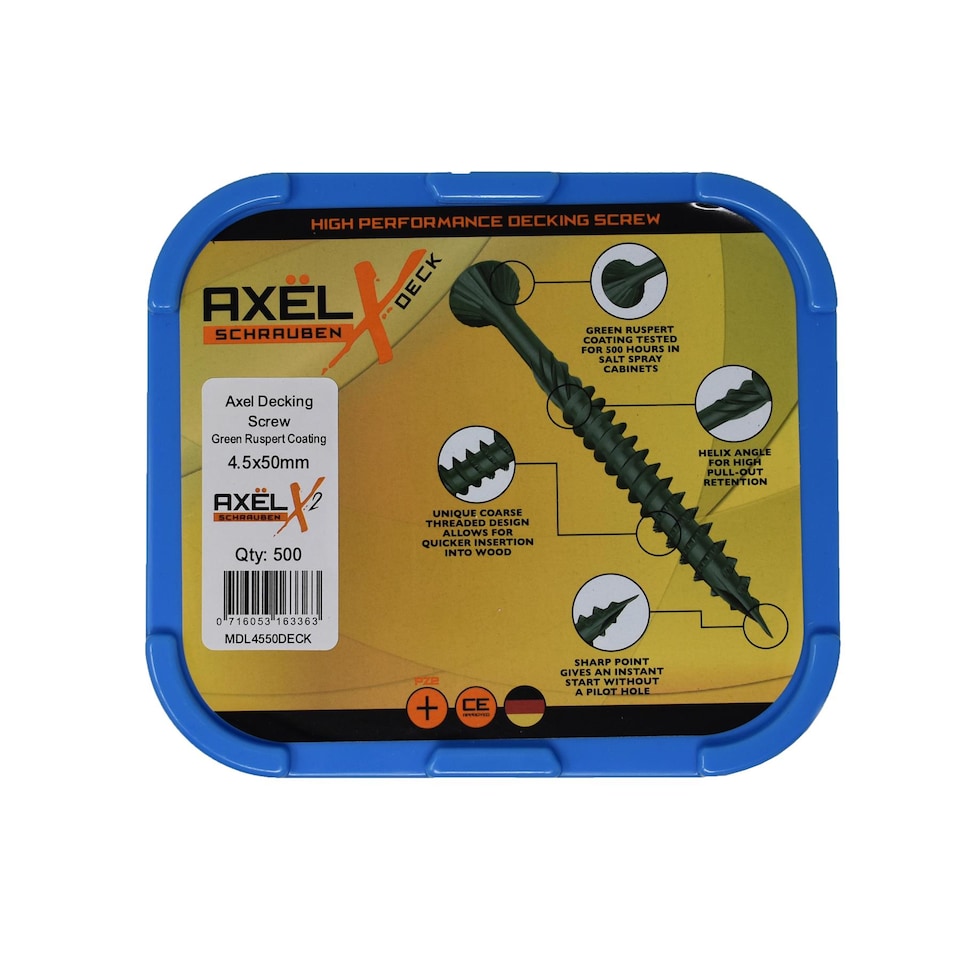image 1 of Axel High Performance Decking Screws (Dia) 4.5mm (L) 50mm - Tub of 500