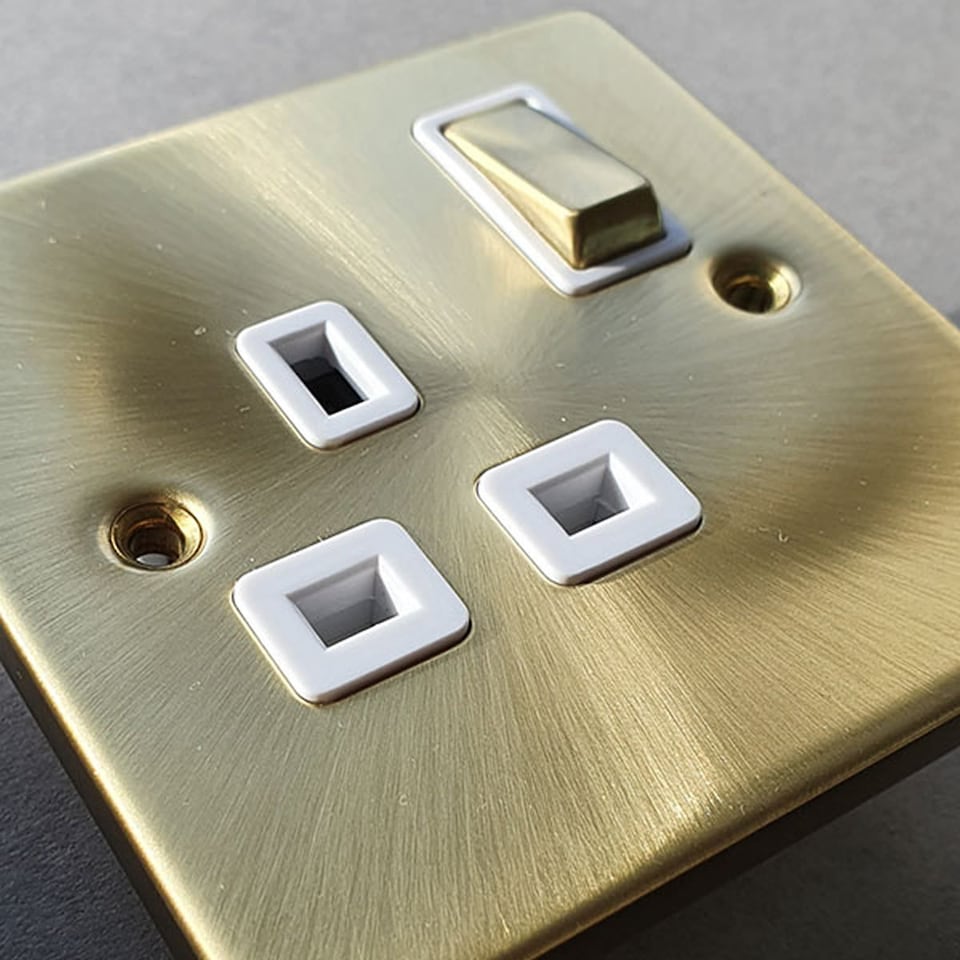 image 1 of SE HOME Satin Brushed Brass Satellite & Coaxial Socket 1 Gang | Gold | Satin Brass