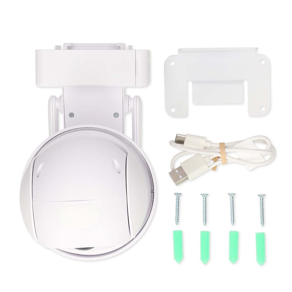 image 1 of Nedis Smart Outdoor Security Camera, 4K HD, Floodlight & Colour Night Vision, 355 Degree Pan & Tilt, Motion Detection, Auto-Tracking, AI Human Detection, 2-Way Audio - White