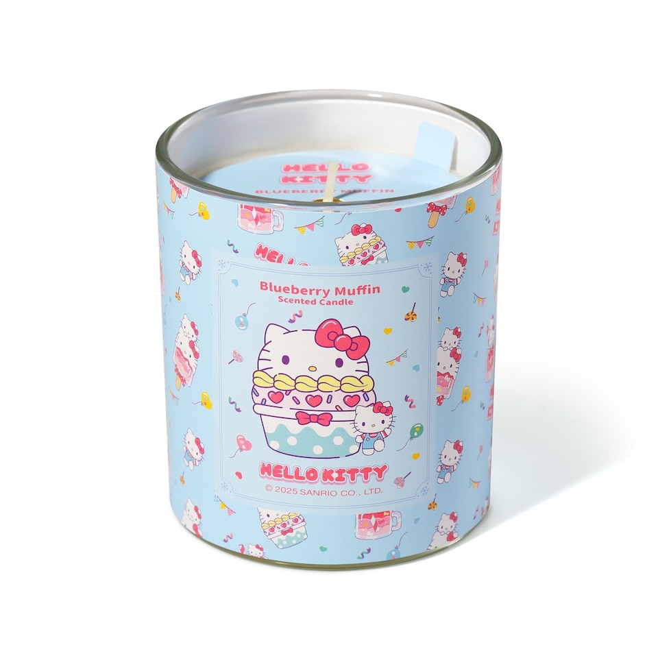 image 1 of Hello Kitty Repeat Printed Candle 213g - Blueberry Muffin