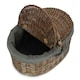 image 4 of Antique Wash Deep Oval Picnic Basket with Lining Grey | Grey | One Size