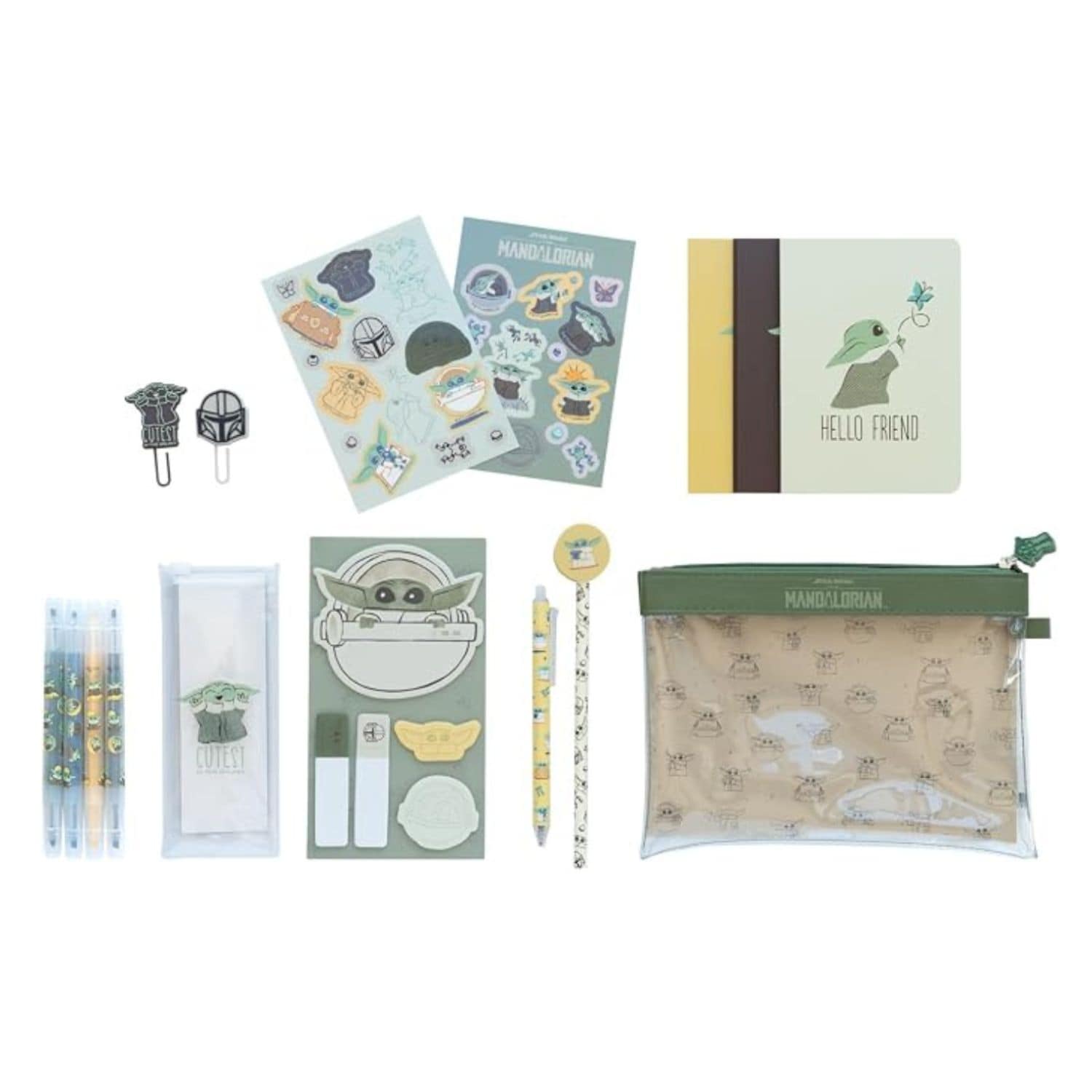 Grupo Erik Star Wars The Mandalorian Grogu Stationery Set in White