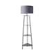 image 1 of ValueLights Hiru Grey 3 Tier Shelf Floor Lamp Grey Chrome Shade | Grey