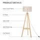 image 3 of HOMCOM Floor Lamp Bedside Light  Free Standing Tripod Holder Storage Shelf Linen