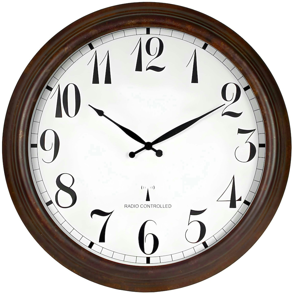 image 1 of Primrose Outdoor Garden Wall Clock Perfect Time Radio Controlled 57cm Diameter
