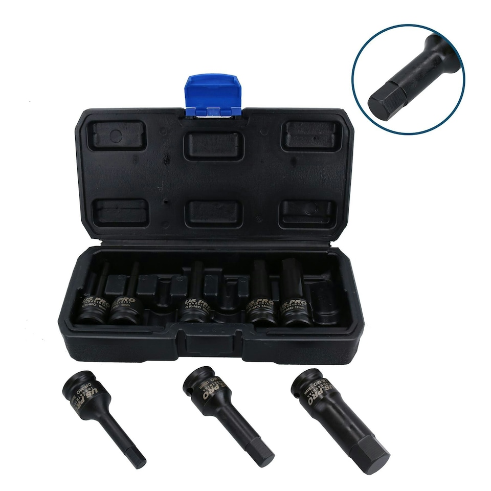 image 1 of 1/2in Impact Torx Star Allen Hex Key Sockets Shallow + Deep 4 - 19mm T20 - T70