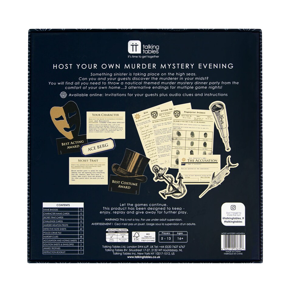 image 1 of Host Your Own Murder Mystery On The High Seas Party Game