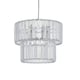 image 2 of Set of 2 Clint - Clear Acrylic Two Tier Easy Fit Pendant Shades | Clear | Clear acrylic with polished chrome plate detail | 2