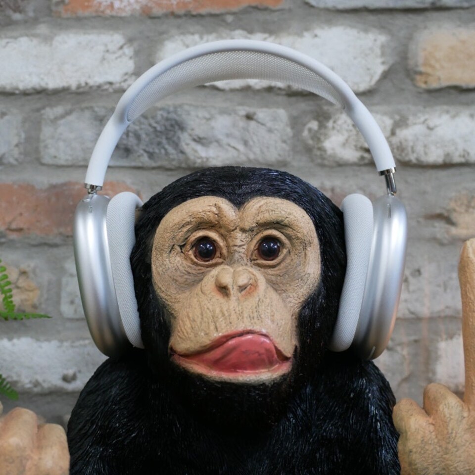 image 1 of Gifts Direct 2 U 'Up Yours' Monkey Headphone Holder Ornament Black