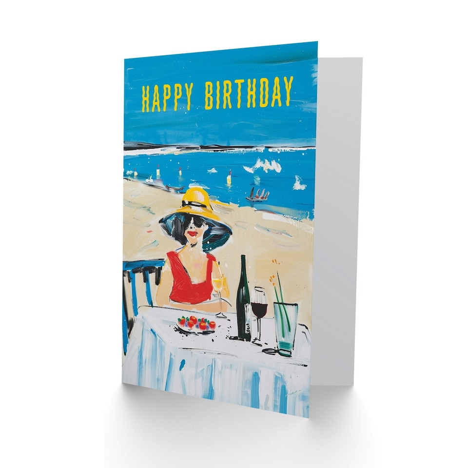 image 1 of Vacation Beach Holiday Oil Woman Birthday Card