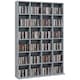 image 1 of HOMCOM 456 CD  336 DVD Storage Unit, Media Storage Shelf, Wooden Display Unit with Adjustable Shelves, 89 x 130.5 cm, Cement Grey
